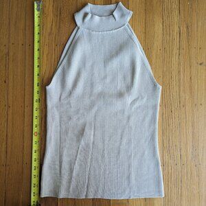 HALOGEN Mock Neck Ribbed Shirt